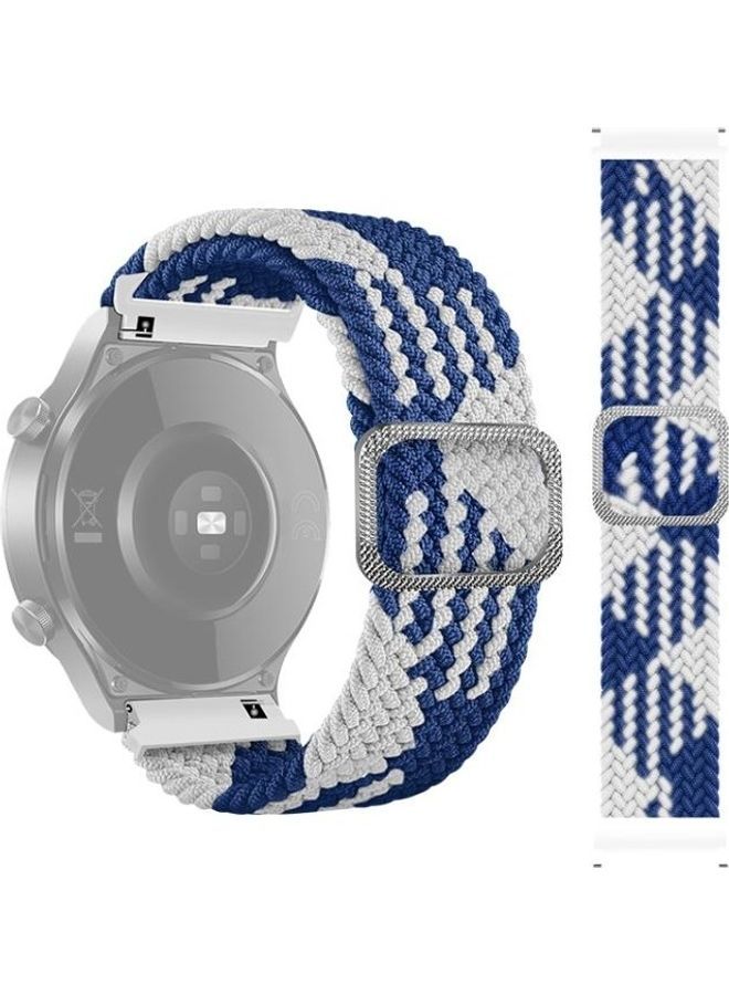 NIBEMINENT Replacement Strap for Samsung Galaxy Watch Blue/White