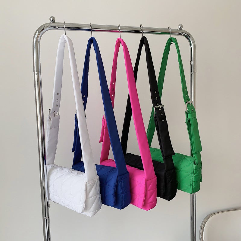 Early Autumn New Korean Fashionable Women'S Shoulder Cotton Bag 2022 Simple And Generous Handbag Fashion Plaid Cotton Bag - Image 2