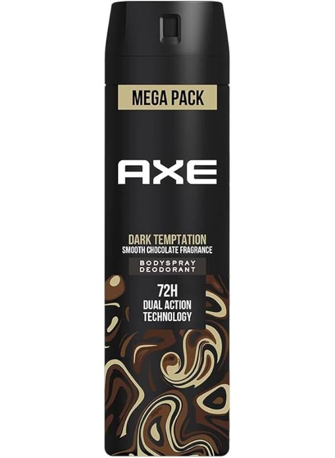 أكس مزيل عرق للجسم برائحة الشوكولاتة الناعمة من دارك تمبتيشن للرجال، 215 مل