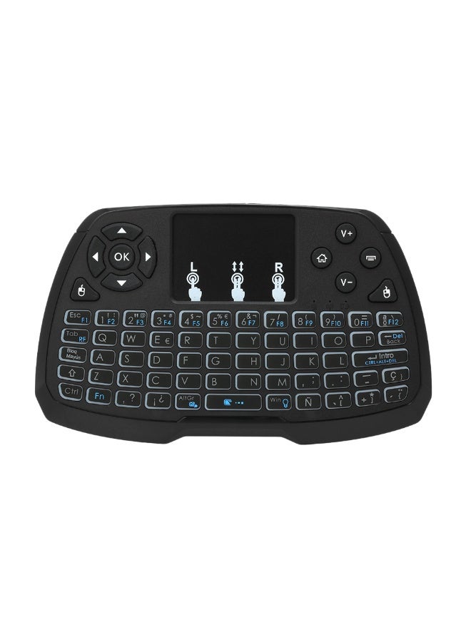 Generic Backlit 2.4GHz Wireless Keyboard with Touchpad - Spanish Black - Image 1