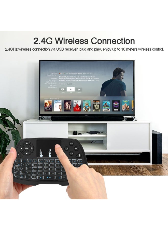 Generic Backlit 2.4GHz Wireless Keyboard with Touchpad - Spanish Black - Image 2