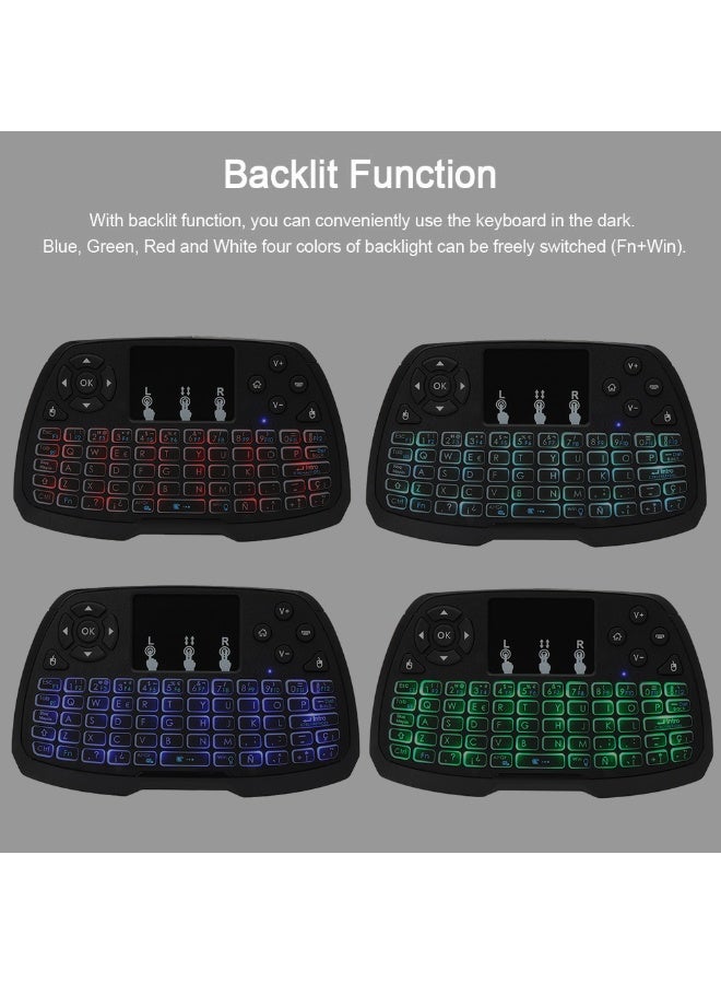 Generic Backlit 2.4GHz Wireless Keyboard with Touchpad - Spanish Black - Image 3