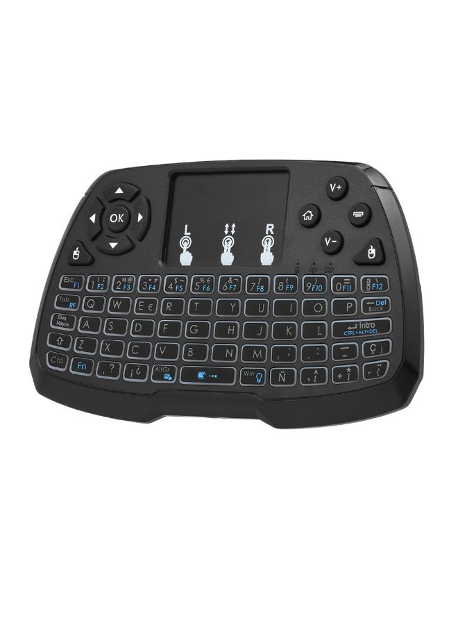 Generic Backlit 2.4GHz Wireless Keyboard with Touchpad - Spanish Black - Image 5