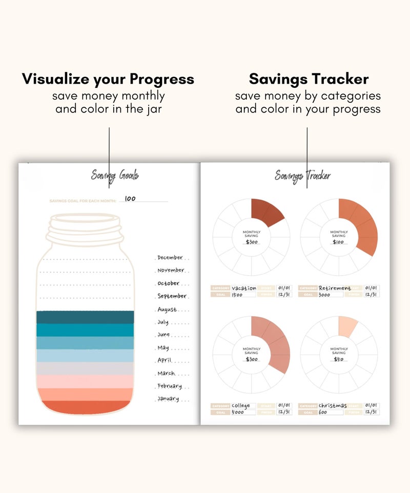 Lamare منظم ميزانية لاماري ومنظم فواتير شهرية - مخطط مالي وكتاب مال مع دفتر تتبع النفقات، دفتر تتبع الديون ومجلة الميزانية - Image 3
