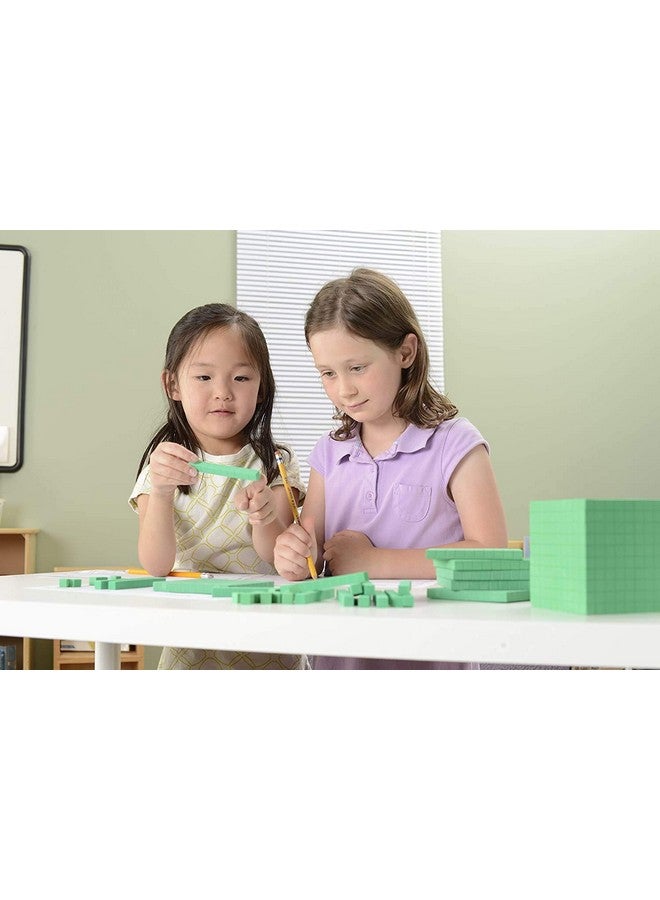 hand2mind hand2mind Green Foam Base Ten Blocks Flats Set, Place Value Blocks, Counting Cubes for Kids Math, Base Ten Blocks Classroom Set, Math Blocks Kindergarten, Base 10 Math Manipulatives (Set of 10) - Image 3