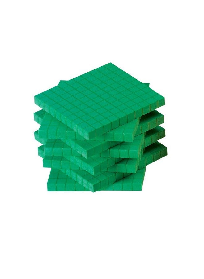 hand2mind hand2mind Green Foam Base Ten Blocks Flats Set, Place Value Blocks, Counting Cubes for Kids Math, Base Ten Blocks Classroom Set, Math Blocks Kindergarten, Base 10 Math Manipulatives (Set of 10) - Image 4