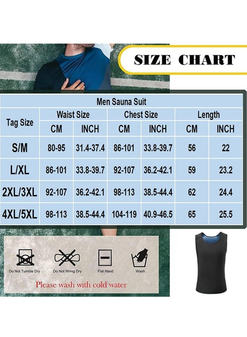 Y&D Men’s Sweat Vest, Mansottile Ion Shaping Boost Weight Loss with Increased Sweating & Compression Technology Sauna Vest for Men (2pcs Blue, XXL/3XL) - Image 4
