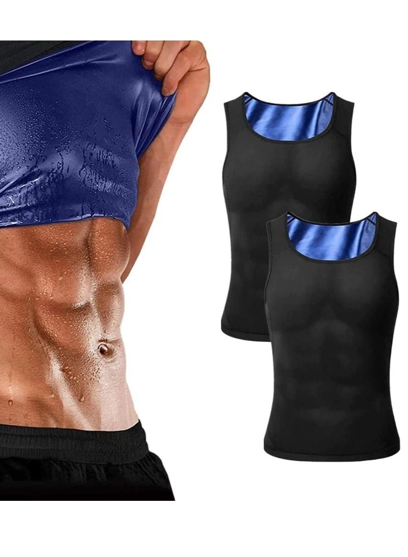 Y&D Men’s Sweat Vest, Mansottile Ion Shaping Boost Weight Loss with Increased Sweating & Compression Technology Sauna Vest for Men (2pcs Blue, XXL/3XL) - Image 1