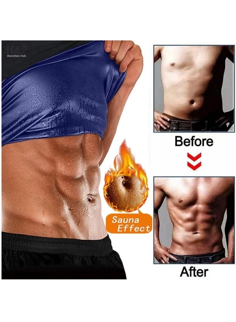 Y&D Men’s Sweat Vest, Mansottile Ion Shaping Boost Weight Loss with Increased Sweating & Compression Technology Sauna Vest for Men (2pcs Blue, XXL/3XL) - Image 3