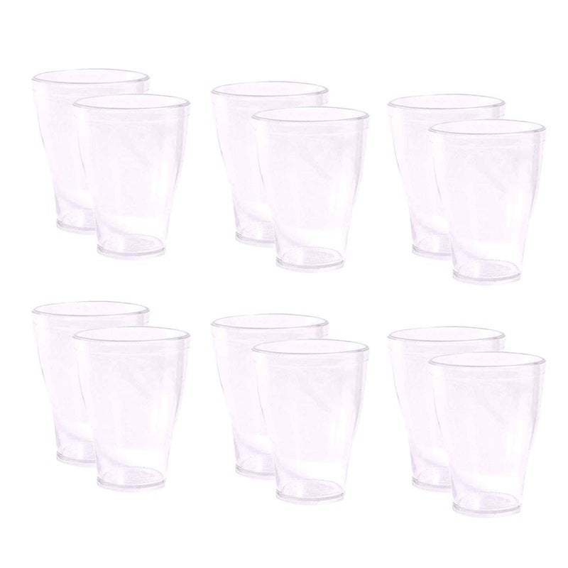 Urmila Plastic Polycarbonate Moktail Drinking Glasses for Water Juice for Dining Table Home Kitchen Party Restaurant Transparent 200 ml Set of 12 - Image 4