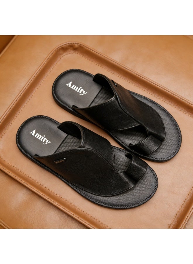 Stylish Men Slippers, Unique Splicing Detail Comfortable Summer Slip On Slides - Image 1