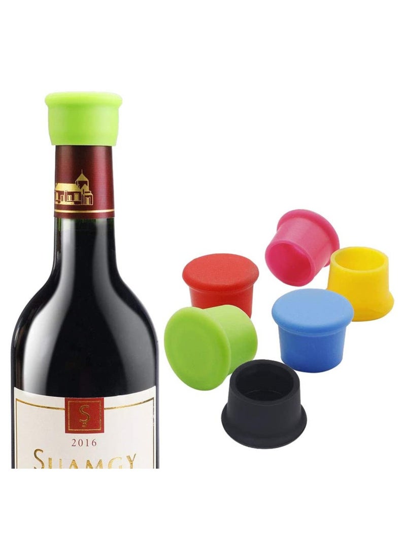 SYOSI Bottle Caps 6 Pcs Wine Bottle Caps Reusable Silicone Stopper Cap Keep Flesh for Wine Beer Champagne Sparkling Wine Random Color  - Image 4