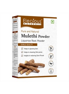 Elecious Mulethi Powder for Face, Hair, Eating, Yashtimadhu Powder, Liquorice (Licorice) Powder for Skin Edible Hair and Skin Care Natural, Preservative-Free 200gm  - Image 1