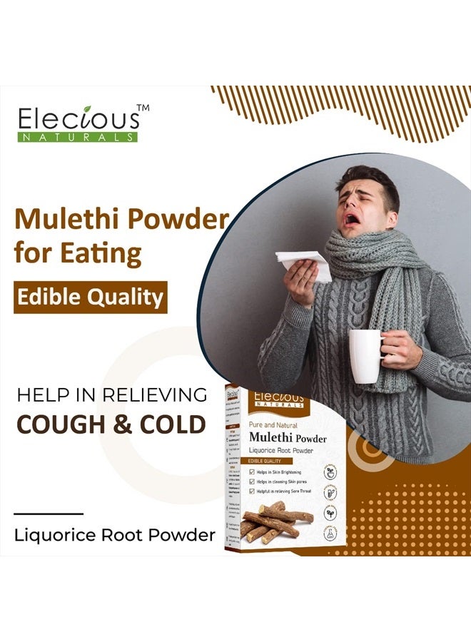 Elecious Mulethi Powder for Face, Hair, Eating, Yashtimadhu Powder, Liquorice (Licorice) Powder for Skin Edible Hair and Skin Care Natural, Preservative-Free 200gm - Image 5