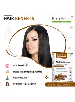 Elecious Mulethi Powder for Face, Hair, Eating, Yashtimadhu Powder, Liquorice (Licorice) Powder for Skin Edible Hair and Skin Care Natural, Preservative-Free 200gm  - Image 4