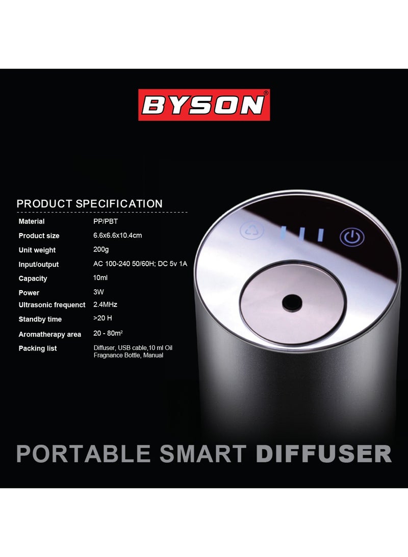 BYSON Ultrasonic Essential Oil Diffuser with Ylang Ylang Fragrance - Quiet Cool Mist Humidifier with LED Light, Auto Shut Off & Adjustable Settings for Home, Office, and Gifting (Ylang Ylang) - Image 3
