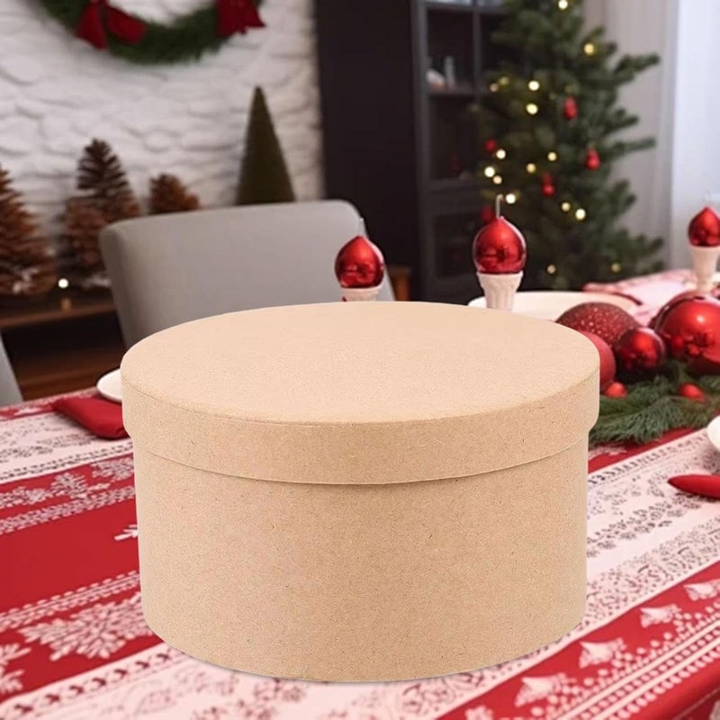 Gift Box with Lid Gift Multifunctional Portable Paper Mache Box Biscuit Case Sweets Box for Donuts Cookies Party, Size L - Image 5