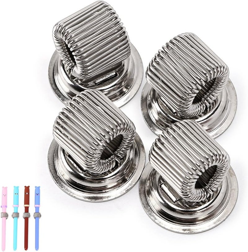BTSKY Stainless Steel Magnetic Pen Holder Clips - 4 Pack for Refrigerator and Whiteboard - Image 1