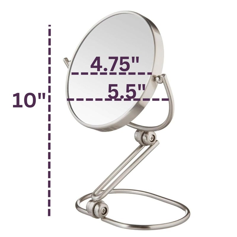 Jerdon Folding Travel Makeup Vanity Mirror - Portable 6 Diameter With 10X-1X Magnification - Travel Storage Bag Included - Model Mc450N - Image 3