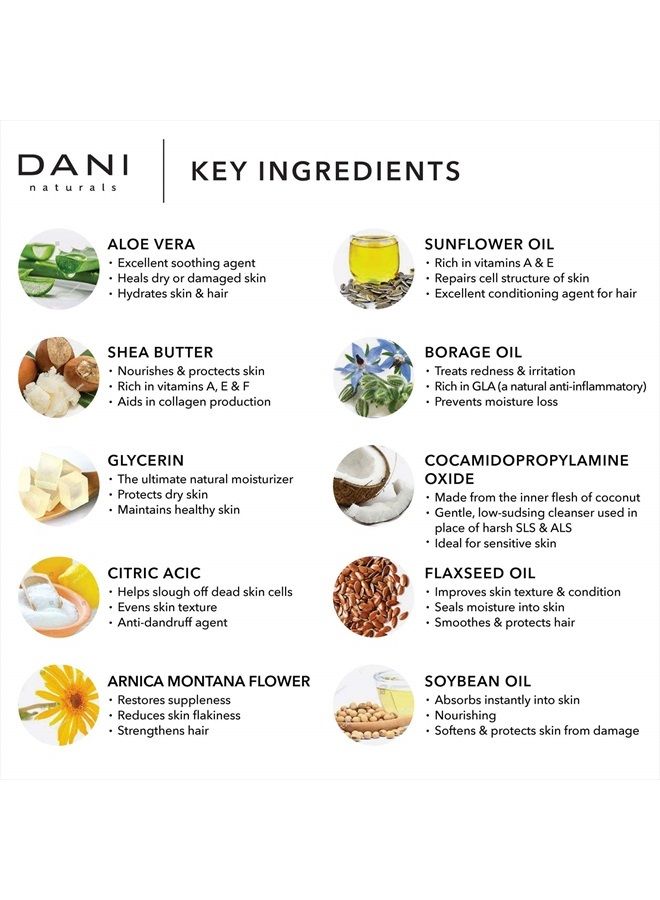 DANI Natural Moisturizing Liquid Handwash Naturals - Warm Sandalwood Vanilla Scented Aromatherapy - Gentle Soap with Organic Aloe Vera - For Men & Women - 12 Ounce Bottle Pump Dispenser - Image 3