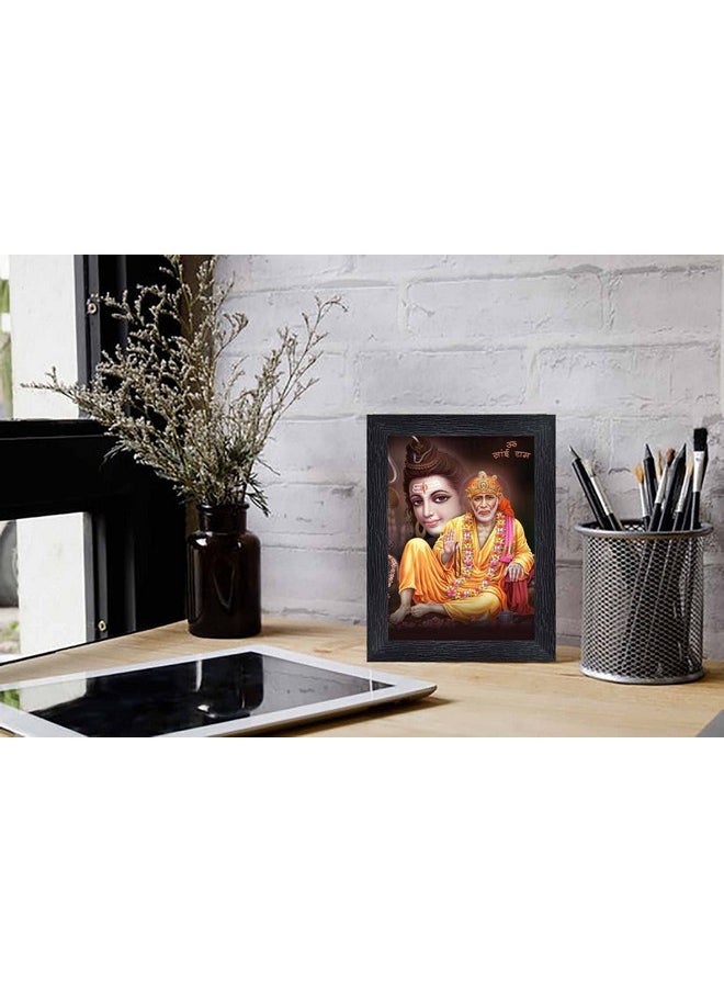 PNF - pnf Poster And Frames Sai Baba Wooden Photo Frame With Acrylic Sheet | For Living, Pooja Room | Home Decoration Item | Best Gifting Option (8x6inch) 200131 - Image 1