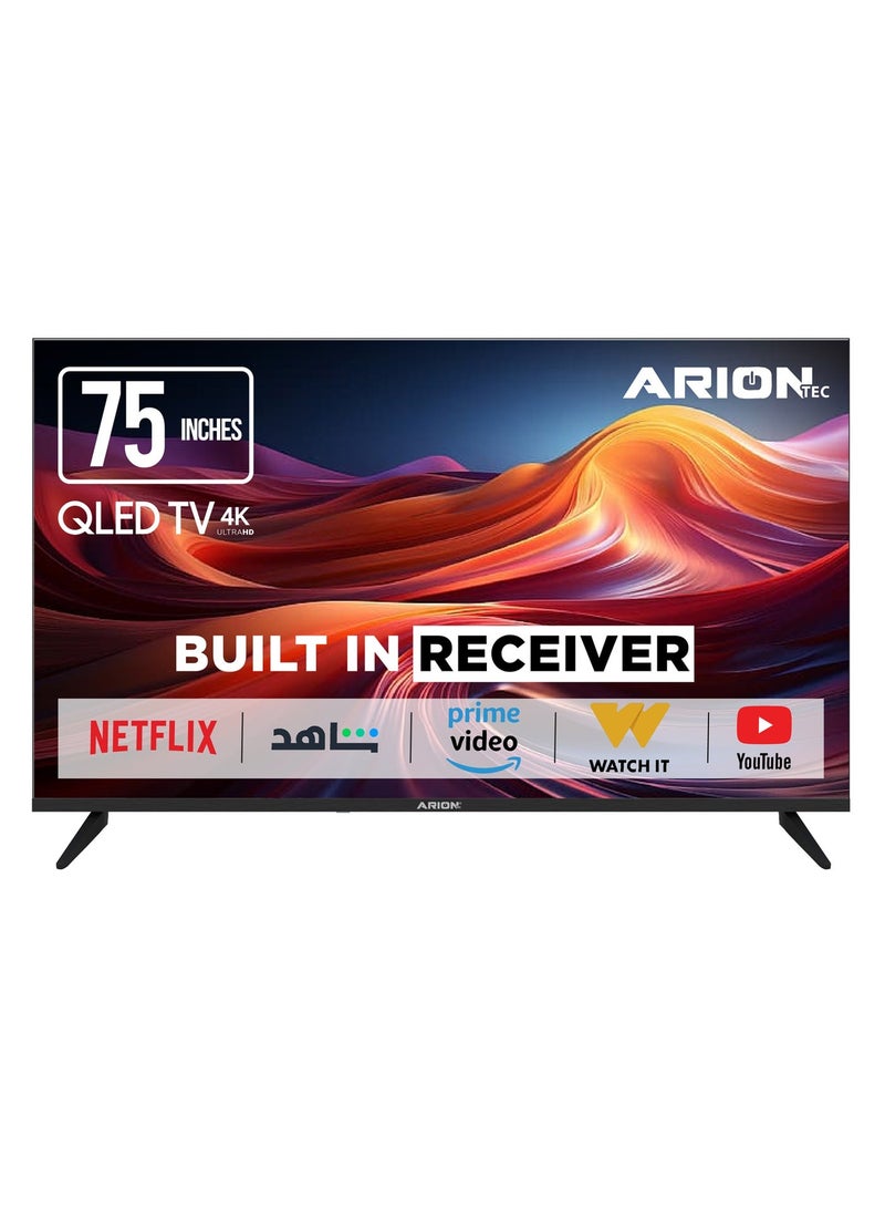 أريون تلفزيون سمارت QLED مقاس 75 بوصة 4K UHD، نظام webOS 25، معدل تحديث 120 هرتز، تصميم بدون إطار، Wi-Fi، 3 HDMI و2 USB – AR-75Q9 WS - Image 2