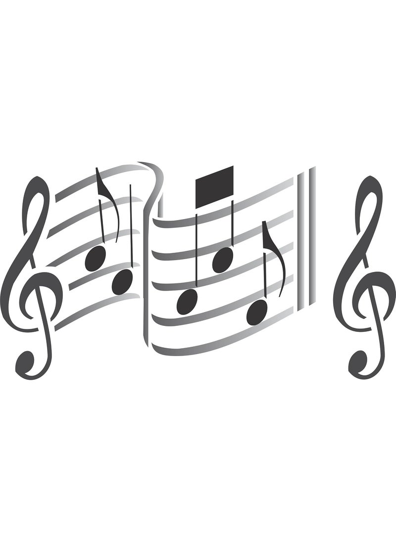 Usnyabni - Music Stencil - 21 x 13.5 inch (L) - Reusable Musical Sheet Notes Notation Treble Clef Stencils for Painting - Use on Paper Projects Scrapbook Journal Walls Floors Fabric Furniture Glass Wood etc. - Image 1