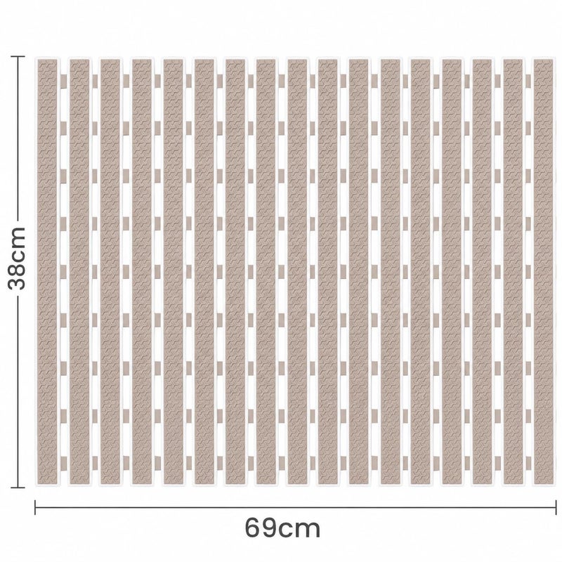 Premium PVC Plastic Anti-Slip Bath Mat, 70x38 cm, Non-Toxic, Quick-Drying, Suction Cups, Shower and Tub Safety (BEIGE) - Image 5