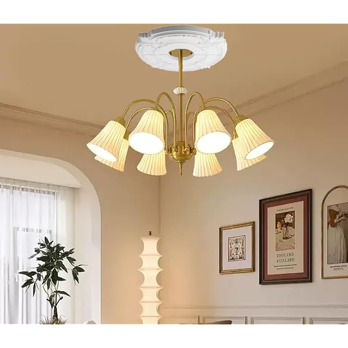 2 PCS CEILING MEDALLION DECORATIVE CEILING MEDALLIONS WHITE CEILING MEDALLION FOR LIVING ROOM, DINING ROOM, SHOPPING MALL, BEDROOM 11.93" - Image 2