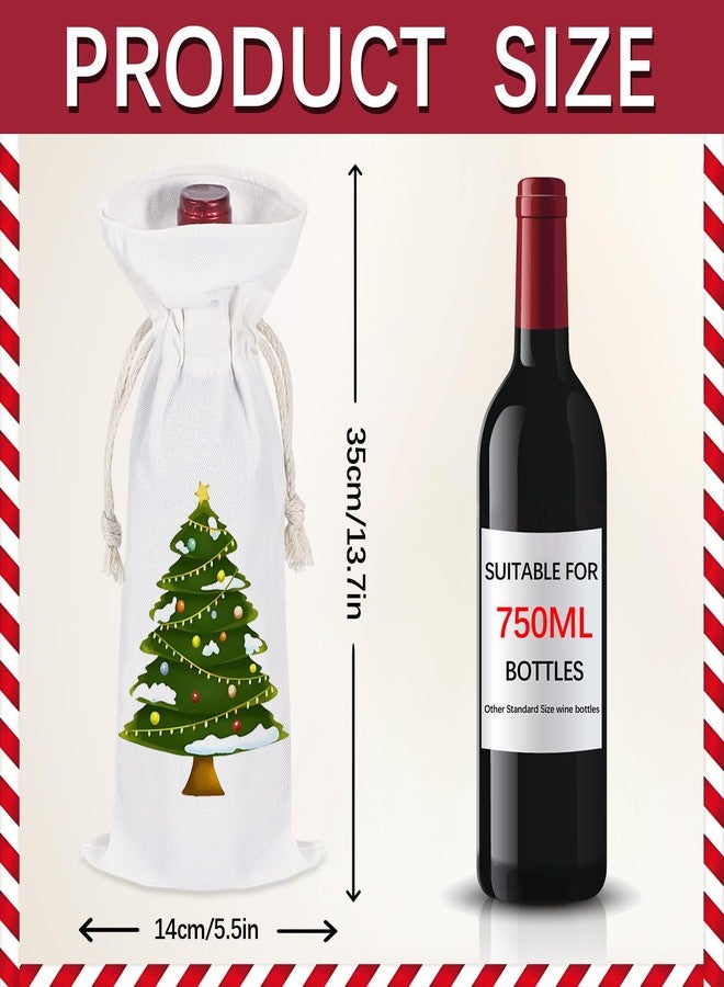 OKBA 5 PCS Sublimation wine gift bag blank, Canvas bottle with drawstring, Reusable gift Bags,Suitable for sublimation, screen printing, DIY graffiti - Image 2