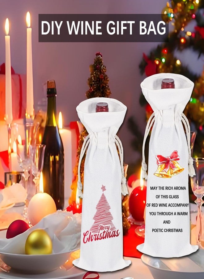 OKBA 5 PCS Sublimation wine gift bag blank, Canvas bottle with drawstring, Reusable gift Bags,Suitable for sublimation, screen printing, DIY graffiti - Image 3