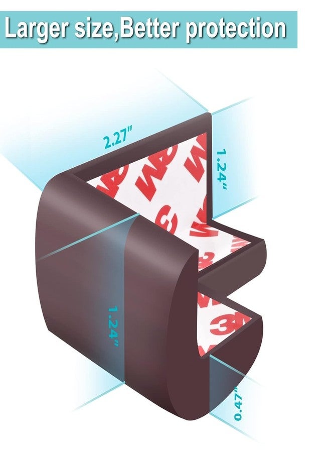 SIMESTICH واقيات زوايا الأطفال من سيمستيك - عبوة من 10 قطع، واقيات حواف أمان مُلصقة مسبقًا للأثاث | وسائد إسفنجية مقاومة للأطفال مع لاصق قوي من 3M | بني | حماية زوايا وحواف الطاولات للأطفال (عبوة من قطعتين) - Image 2