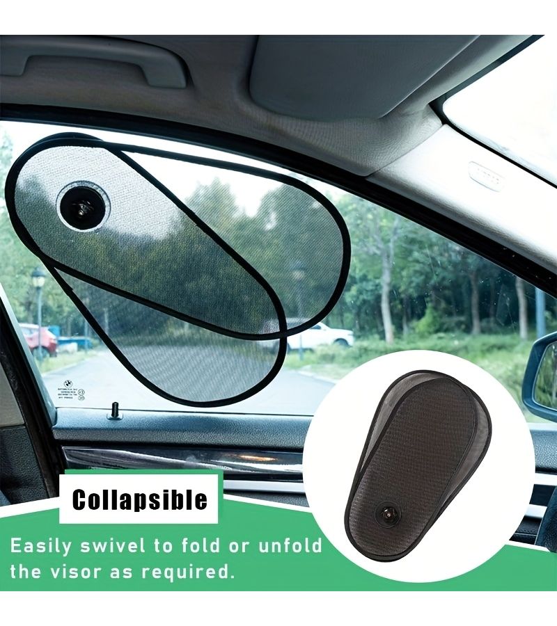 1 Pc Retractable Car Side Window Shade Black Telescopic Universal For Travel Home Use Day And Night Without Blocking Vision - Image 4