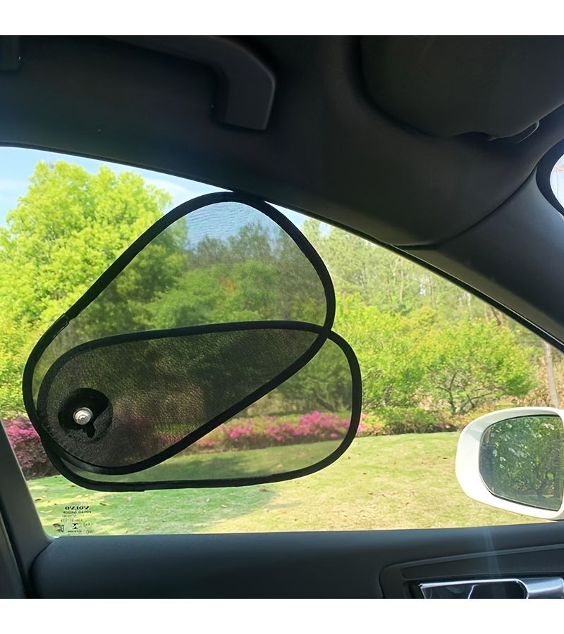 1 Pc Retractable Car Side Window Shade Black Telescopic Universal For Travel Home Use Day And Night Without Blocking Vision - Image 5