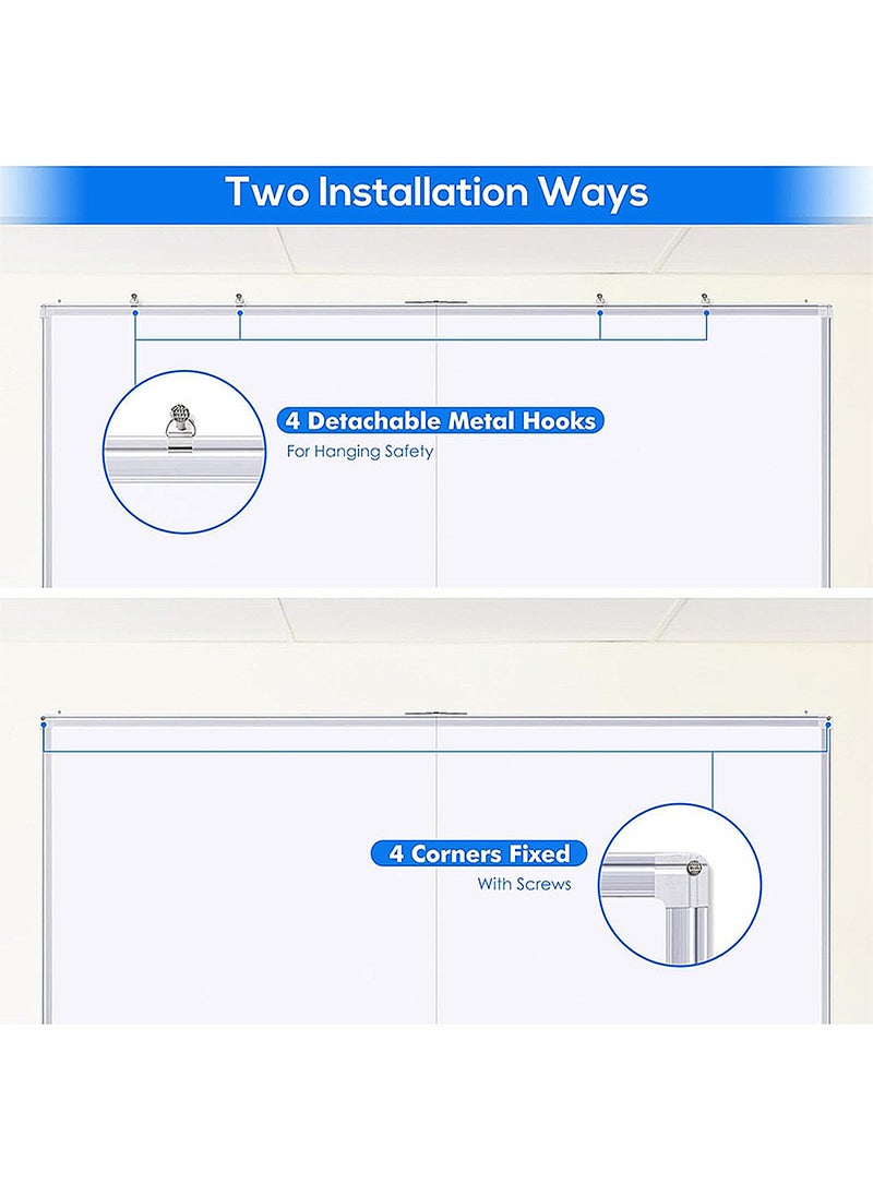 KidLe Dry Erase Boards Mobile Split Whiteboard - Double-Sided Magnetic Dry Erase Board, Space-Saving Design, Perfect for Team Brainstorming, Education, and Home Use