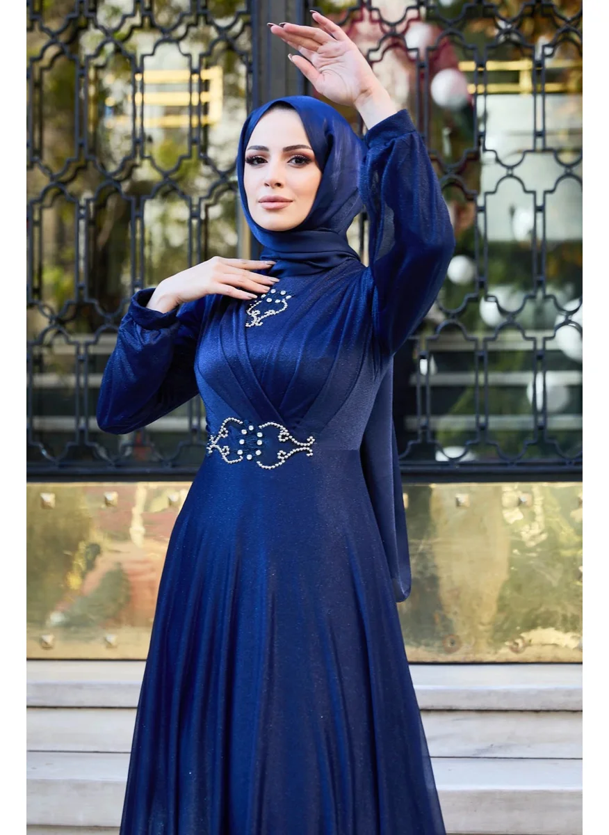 Tofisa 11365-DARK BLUE Evening Dress