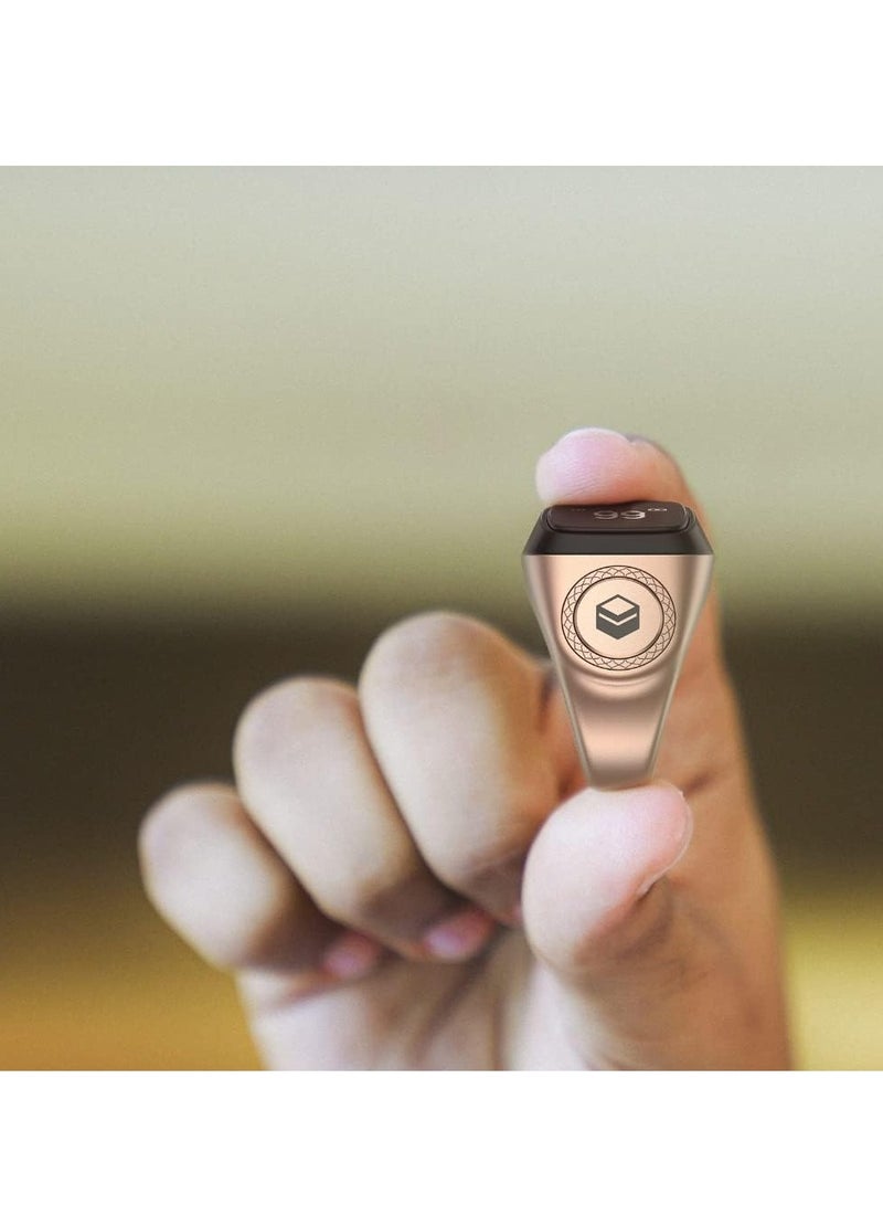 iQIBLA Smart Tasbih Zikr Metal Ring 18MM Rose Gold M0218RG Pro - Image 3