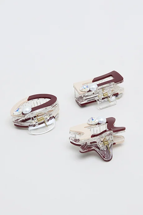 أر أند بي 3 Piece Embellished Claw Clips