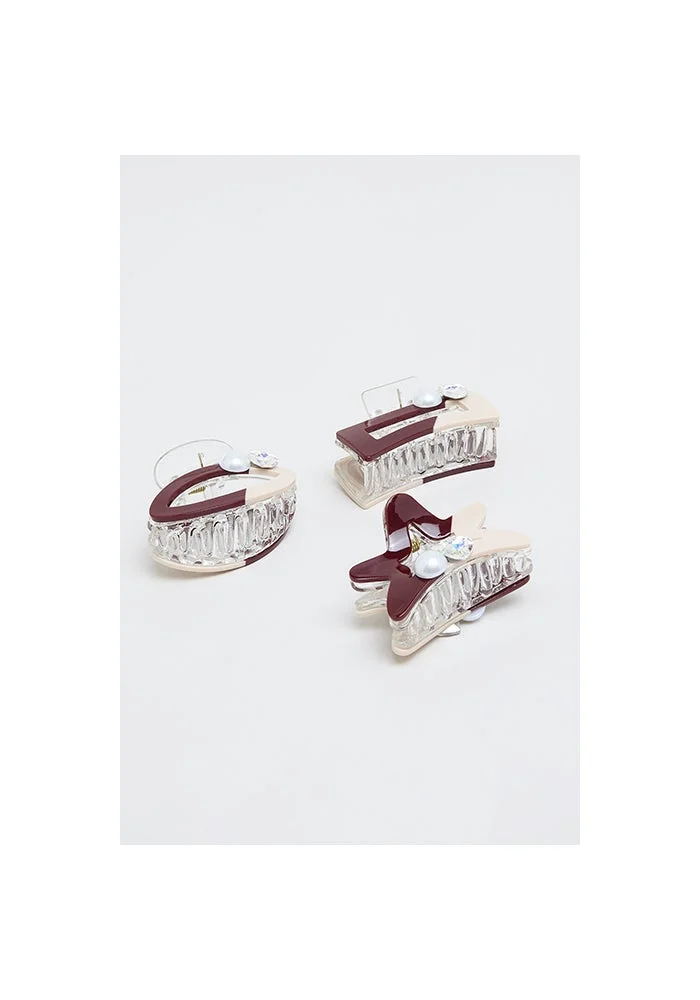 3 Piece Embellished Claw Clips