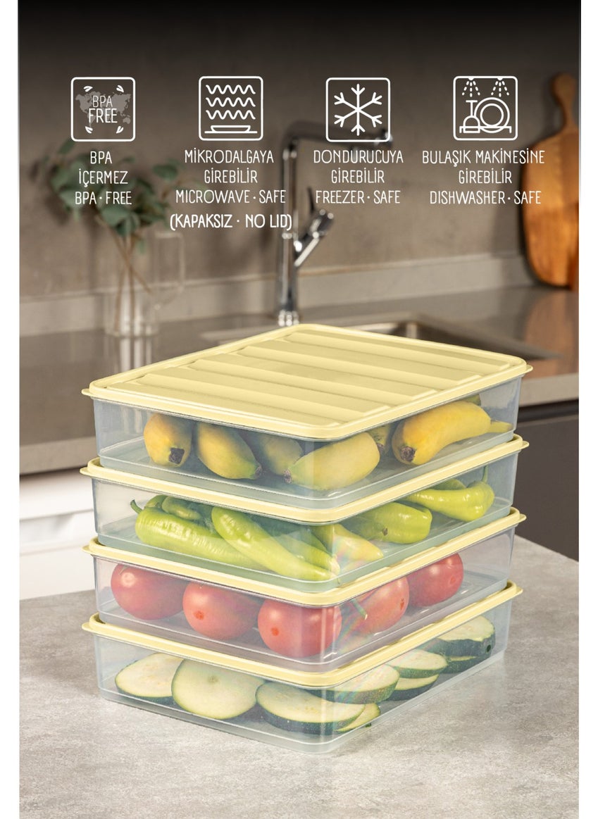 Set of 4 3.5 Liter Fridge Freezer Organizer Microwave and Freezer Suitable Storage Container Yellow - pzsku/Z1CE777EACDEADD053191Z/45/_/1724657004/9ff24899-c36d-48a3-94c5-00db34a4a63d