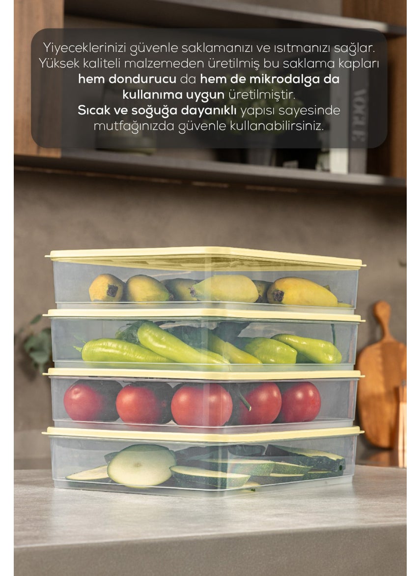 Set of 4 3.5 Liter Fridge Freezer Organizer Microwave and Freezer Suitable Storage Container Yellow - pzsku/Z1CE777EACDEADD053191Z/45/_/1724657007/e8def502-805a-407d-ac76-cd3c2dd92e49