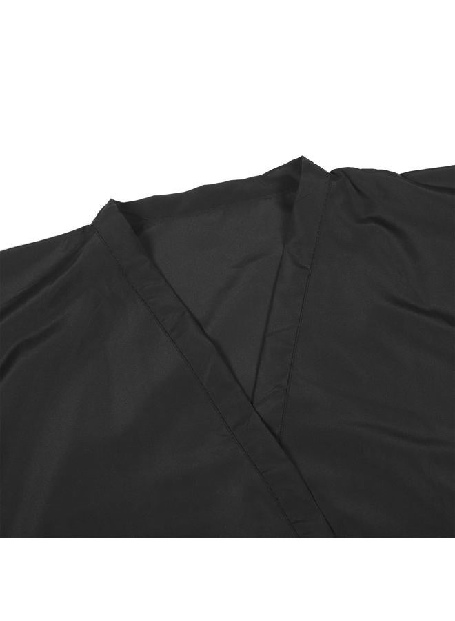 Lurrose Black Salon Client Gown Robes Cape Hair Smock Cape for Clients Kimono Style - Image 4