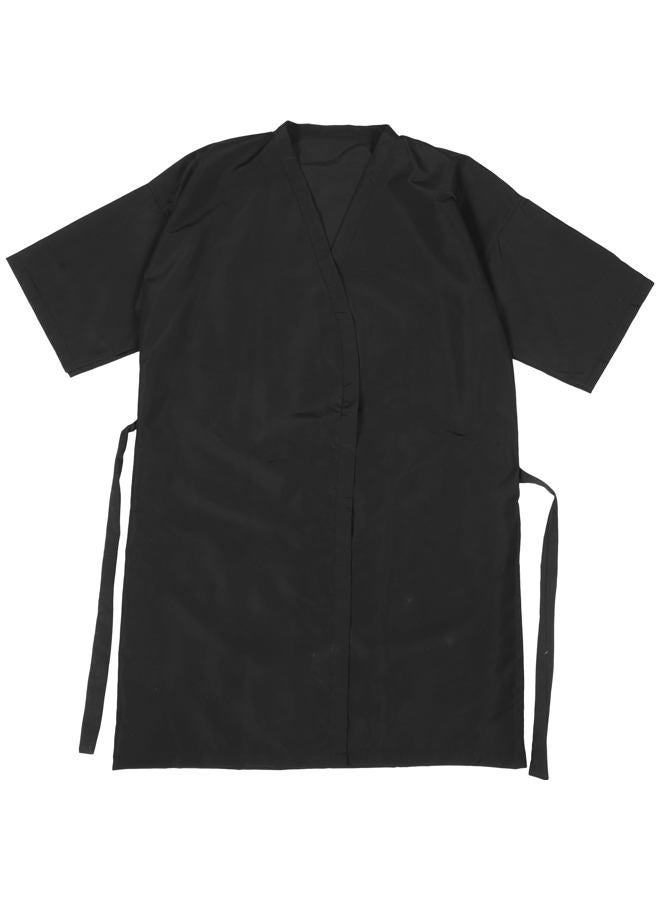 Lurrose Black Salon Client Gown Robes Cape Hair Smock Cape for Clients Kimono Style - Image 1