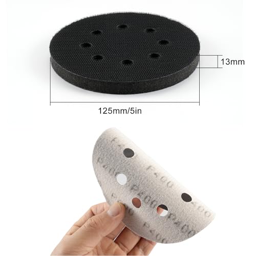 Rvetol 140Pcs 5 Inch Wet Dry Sanding Discs Hook and Loop 8 Holes Sandpaper 400/600/800/1000/1500/2000/3000 Assortment Grits for Orbital Sander Automotive Wood Metal Polishing - Image 5