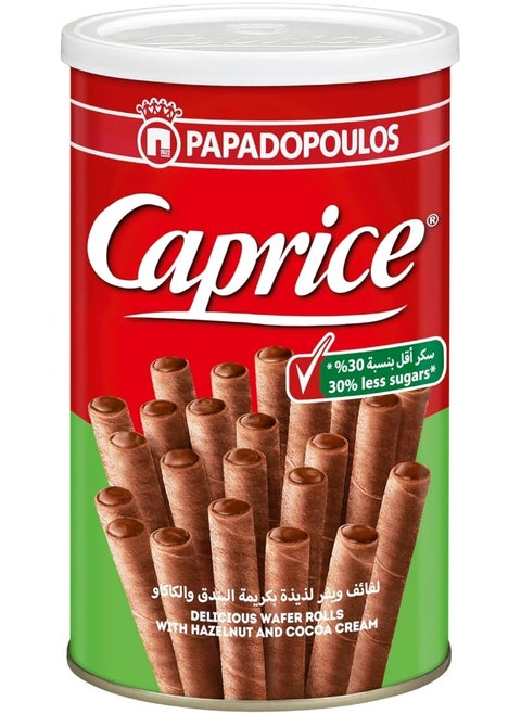 Caprice Classic Wafer Rolls with Hazelnut and Cocoa Cream 30% Less Sugar 115g