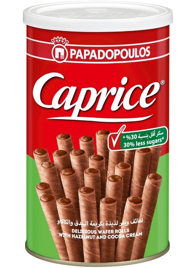 Caprice Classic Wafer Rolls with Hazelnut and Cocoa Cream 30% Less Sugar 115g