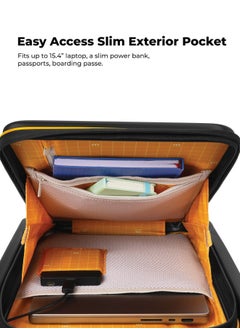 Mokobara MOKOBARA Polycarbonate The Cabin Pro Luggage 58Cms Cabin Size German Makrolon Poly-Carbonate Hardside 4 Spinner Wheels Suitcase Trolley (Crypto Sunray 2.0 - Yellow), Small  - Image 3