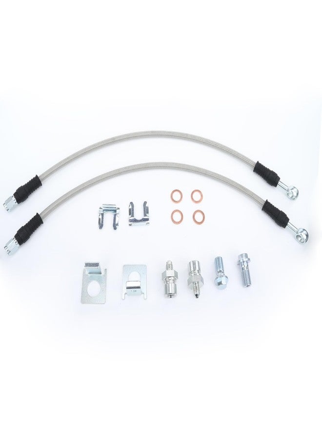 AC PERFORMANCE 7/16" Braided Stainless Steel Brake Hose Kit - Disc Brake Caliper Hoses Fit for GM Vehicles, Clear PVC Coated - Image 2