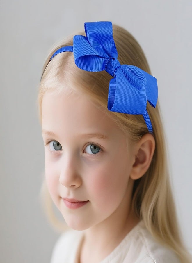 baotongle 15pcs Royal Blue School Hair Accessories Set Uniform Hair Bow Headband Clips Hair Ties Curly Bows for Little Toddler School Girls (Royal Blue) - Image 5