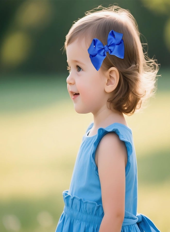 baotongle 15pcs Royal Blue School Hair Accessories Set Uniform Hair Bow Headband Clips Hair Ties Curly Bows for Little Toddler School Girls (Royal Blue) - Image 4